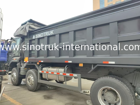 HOWO NX 380HP RHD Black Tipper Dump Truck With Tarpaulin Flap