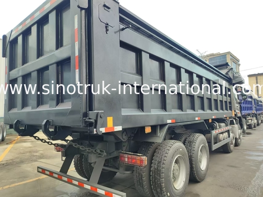 HOWO NX 380HP RHD Black Tipper Dump Truck With Tarpaulin Flap