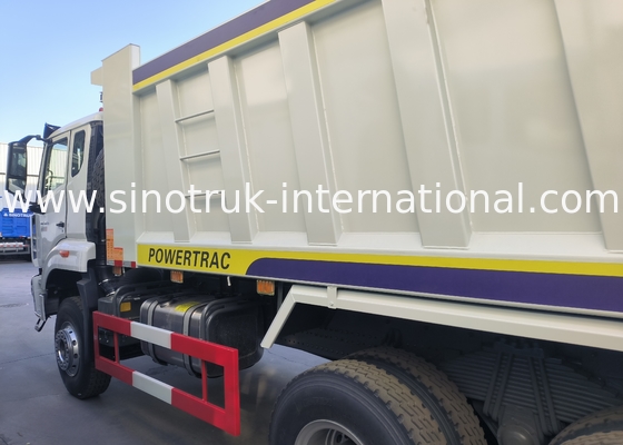 Sinotruk Howo / Hohan 6×4 Tipper Dump Truck 10 Wheels Rectangular Cargo Body 20CBM White Color