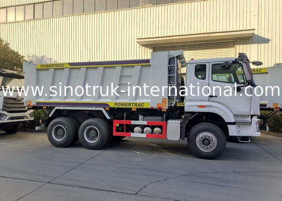 Sinotruk Howo / Hohan 6×4 Tipper Dump Truck 10 Wheels Rectangular Cargo Body 20CBM White Color