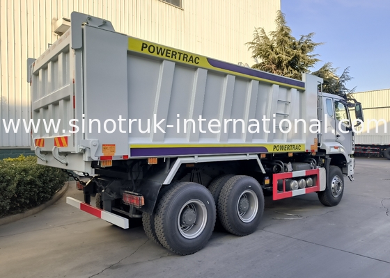 Sinotruk Howo / Hohan 6×4 Tipper Dump Truck 10 Wheels Rectangular Cargo Body 20CBM White Color