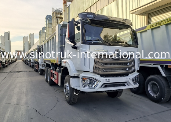 Sinotruk Howo / Hohan 6×4 Tipper Dump Truck 10 Wheels Rectangular Cargo Body 20CBM White Color