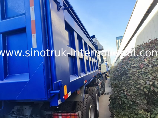 Powerful Versatile HOWO 6x4 380HP Blue Dump Truck With 20CBM Square Cargo Box And Waterproof Tarp Flip Cove