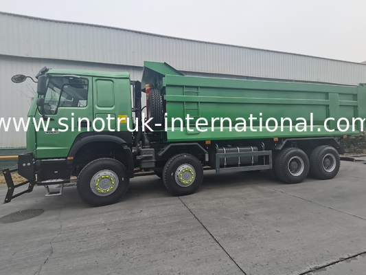 SINOTRUK HOWO 400HP 8X4 Tipper Dump Truck Construction Old Front Face Ghost Face cab Military Bumper  U Type Container