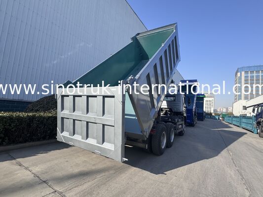 SINOTRUK HOHAN New Howo Tipper Dump Truck  Middle Lifting  6 × 4 RHD  Cargo Box  19-20CBM Customer-customized color Diamond Silver 400HP