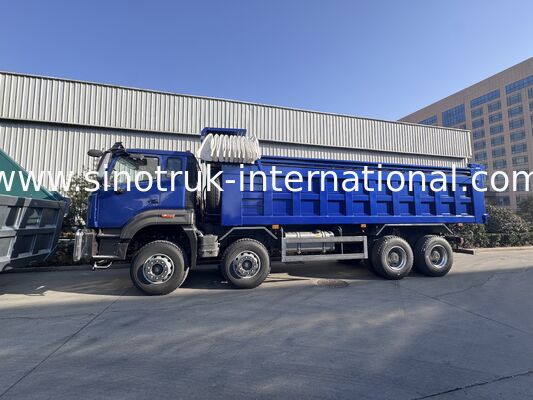 Sinotruk HOHAN New HOWO 8X4 Dump Truck 371hp H77L Cabin  Blue With electric tarpaulin RHD