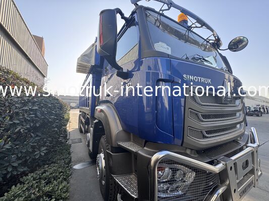 Sinotruk HOHAN New HOWO 8X4 Dump Truck 371hp H77L Cabin  Blue With electric tarpaulin RHD
