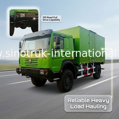 4X4 LHD Cargo Truck with 5000*2300*2300 mm Cargo Tank and 16T Rear Axle for Heavy Duty Transport
