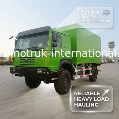 SINOTRUK Heavy Duty Truck with 4X4 LHD Drive Type, 5000*2300*2300 mm Cargo Tank, and 16T Rear Axle Capacity for Heavy Load Hauling Green