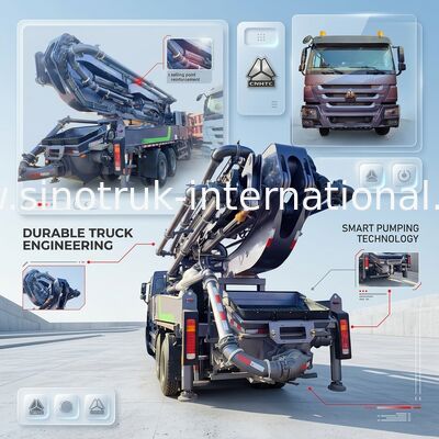 High Rise Mastery HOWO 380HP Smart Pump Truck’s 52m Boom 6x4 Traction For Unmatched Vertical Pouring