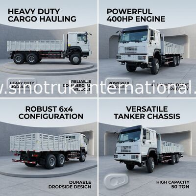 Howo Full Drive Cargo Box Truck 400 HP 4 Axle