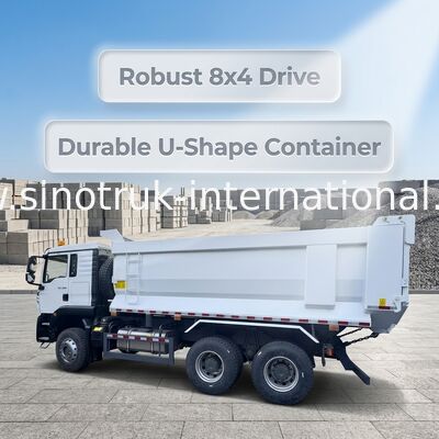 SINOTRUK HOWO TX Model 380HP LHD Tipper Dump Truck 6X4 Utype Container White