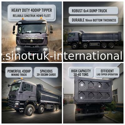 Tipper Truck SINOTRUK HOWO 400HP 12 Wheels LHD 30-40 Tons 20-30CBM ZZ3317V356GB1