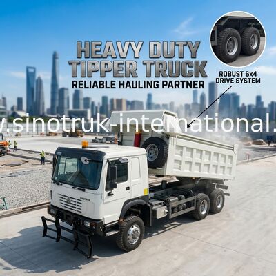 SINOTRUK 371HP   6 × 6  RHD HOWO Dump Truck  White 19-20CBM  Front Lifting Fully driven, with tarpaulin, Popular Model in Guyana