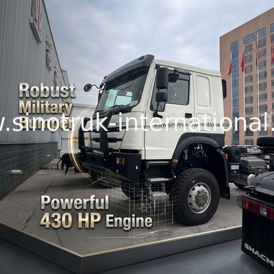SINOTRUK HOWO Ghost Face cab Tractor Truck  6X6 Euro 2  430 HP Military bumper White