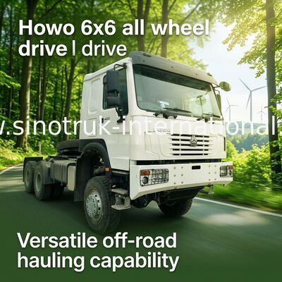 Sinotruk Howo Tractor Truck Rhd All Wheel Drive 6 × 6 Weichai 400Hp White
