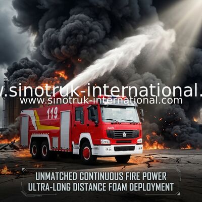 SINOTRUK HOWO Fire Fighting Truck 20CBM 10 Wheels , Rescue Fire Trucks