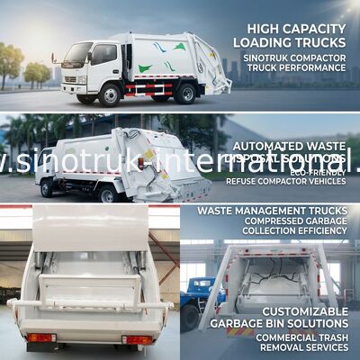 Big Loading Capacity Solid Waste Management Trucks With Collection Box