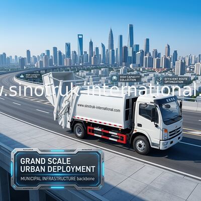 RHD 4X2 Garbage Collection Truck , Commercial Trash Compactor Truck 6CBM