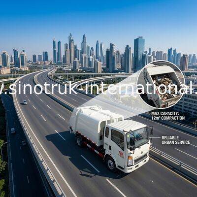 LHD 4X2 SINOTRUK HOWO Compressed Compactor Garbage Collection Truck 5 - 6m3