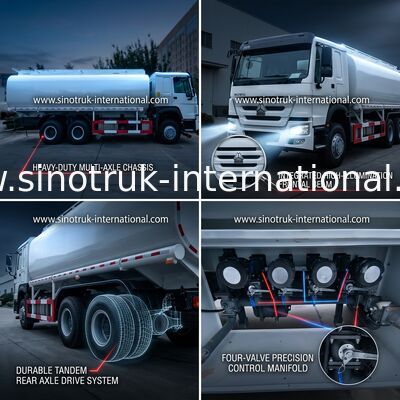 HOWO 6×4 10 Wheels Oil Tank Truck 400HP 20CBM For Transportation