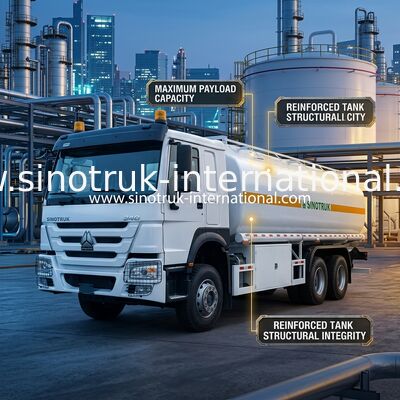 Sinotruk Howo 20CBM Fuel Tank Truck 10Wheels 340Hp 6 × 4 Multiple Compartments