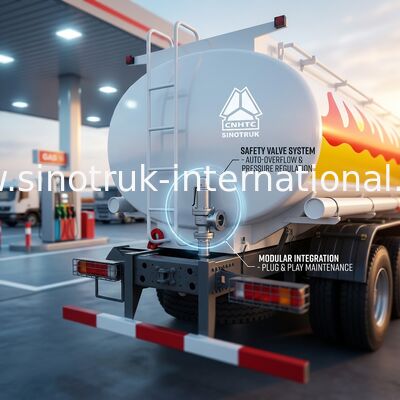 20CBM Sinotruk Howo Semi Truck Fuel Tank 6x4 Lhd Euro2 371hp