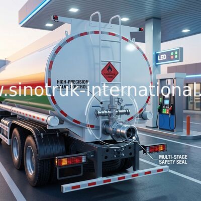 SINOTRUK HOWO Red 380HP 8×4 12Wheels High Capacity Oil Tank Truck