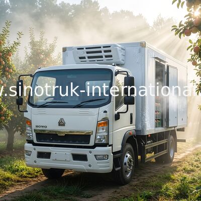 Low Noise 4x2 Refrigerator Freezer Truck Sinotruk Howo 140hp Rhd