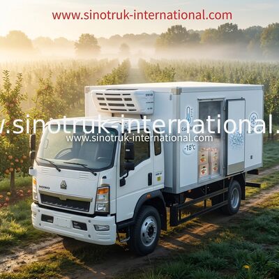 HOWO 4×2 5-10 Ton Small Refrigerated Box Truck Low Energy Consumption