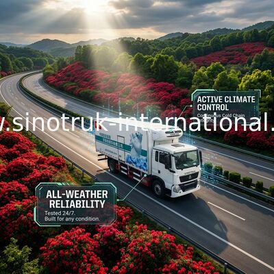 140 HP Engine Refrigerator Box Truck , RHD 4X2 8 Ton Refrigerated Food Truck