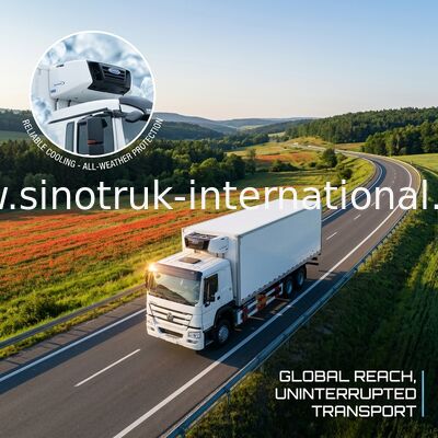 High Strength Frozen Foods RHD 8×4 Refrigerated Trucks And Vans 40 Ton Low Noise
