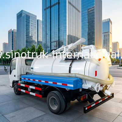 5-6CBM LHD 4X2 Sewage Suction Truck , Combination Sewer Cleaning Truck