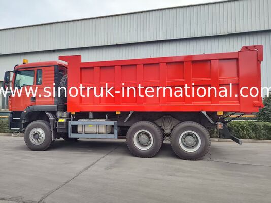 High Efficiency 6×4 HOWO TX Tipper Truck | Red Body, 400HP Engine, 20CBM Container, 60 Tons Heavy-Duty Transport