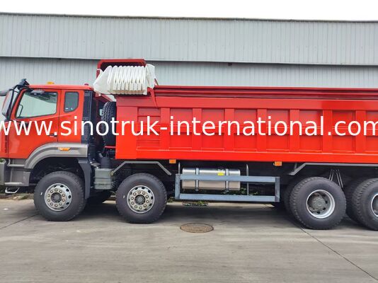 Super Bearing HOWO 8×4 Red Tipper | 371HP Strong Power, 27CBM Large Capacity, 80–100T Heavy-Duty Transport
