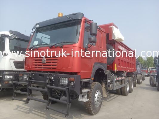 430HP Red HOWO 6*6 All-Wheel Drive Dump Truck with Ghost-Face Cab