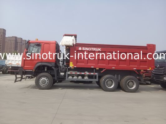 430HP Red HOWO 6*6 All-Wheel Drive Dump Truck with Ghost-Face Cab