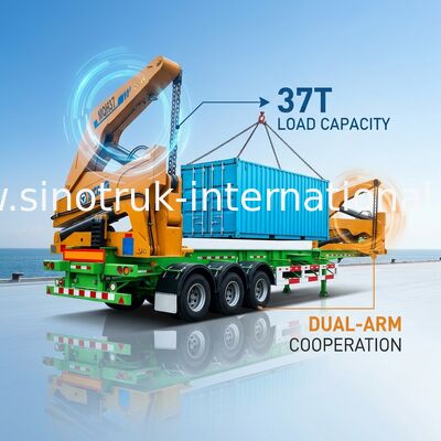 Self Loading Truck Mounted Crane 3 Axle Container For Transportation