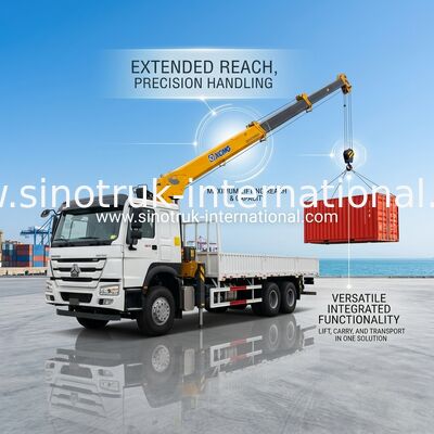 SINOTRUK Truck Mounted Cranes Equipment 12 Tons XCMG For Lifting 6X4 400HP