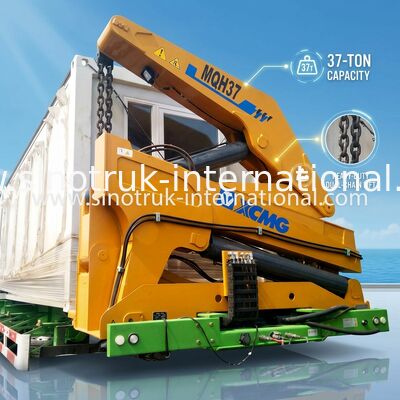 Heavy Duty Truck Mounted Hydraulic Crane , 37 Tons Truck Hoist Crane