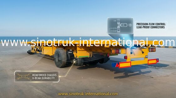500mm Beam Flat bed Full Trailer With Front Cargo Truck