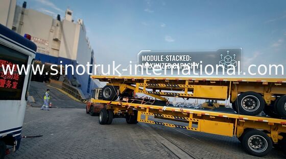 12500*2500mm Flatbed Full Trailer Truck 28T JOST Landing Gear