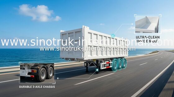 Cargo Utility Semi Trailer Truck Storage Boxes Normal Suspension In White