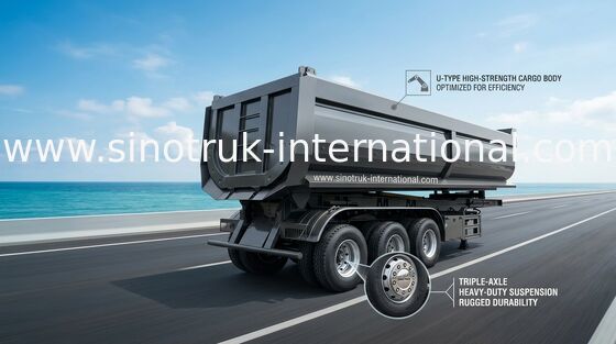 Heavy Equipment Semi Trailer Storage Boxes , Hydraulic Semi Flatbed Trailers