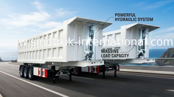 High Speed Tipper Semi Trailer Truck For Mining And Construction 25-45 CBM