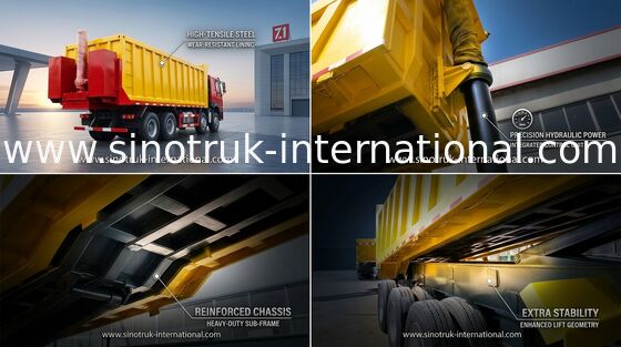 SINOTRUCK HOWO Dumper Tipper Semi Trailer Truck 25-45CBM With BV Certification
