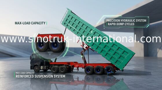 Large Loading Capacity Semi Trailer Truck 60 Tons 25-45CBM With ISO Certification