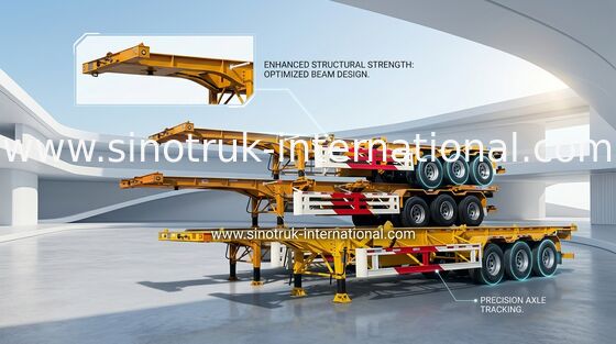 Skeleton Container transport Semi Trailer Truck Tractor Trailer