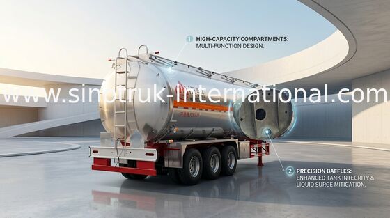 Stainless Steel Semi Trailer Water Tank Truck Hydraulic Flatbed Trailer