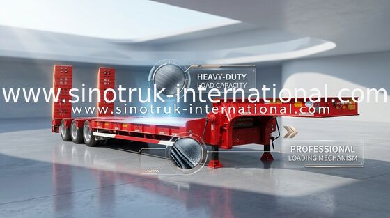 13000*3000mm Semi Trailer Truck 3 Axles 60-80 Tons 17m Mn Steel